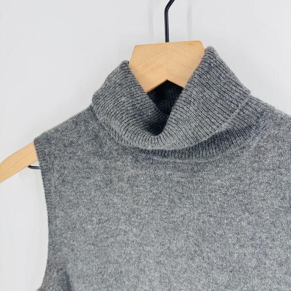 Kirkland Signature 100% Cashmere Sleeveless Turtleneck Sweater Gray Small - Picture 4 of 5